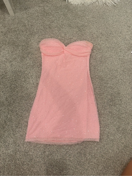 Windsor Dresses & Skirts - Windsor Blush Pink Sparkle Strapless Mini Dress